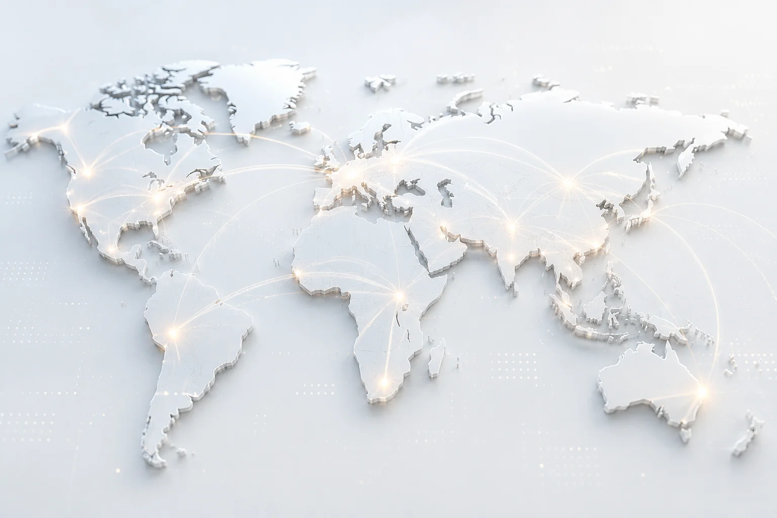 Connected world map representing Agam engagements worldwide